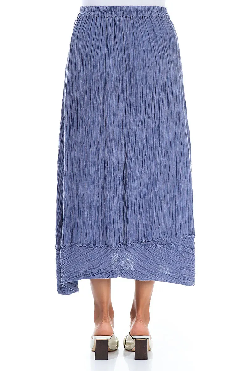 Crinkled Blue Nova Silk Skirt Wardrobe Basics Bold Accent