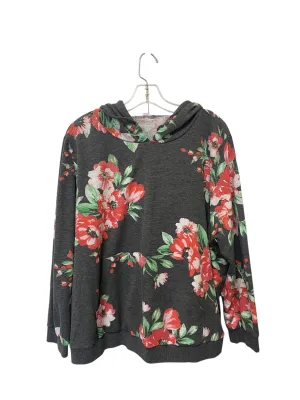 Sweatshirt Hoodie By Honey Punch In Floral Print, Size: 2x Love Core mesh ventilation