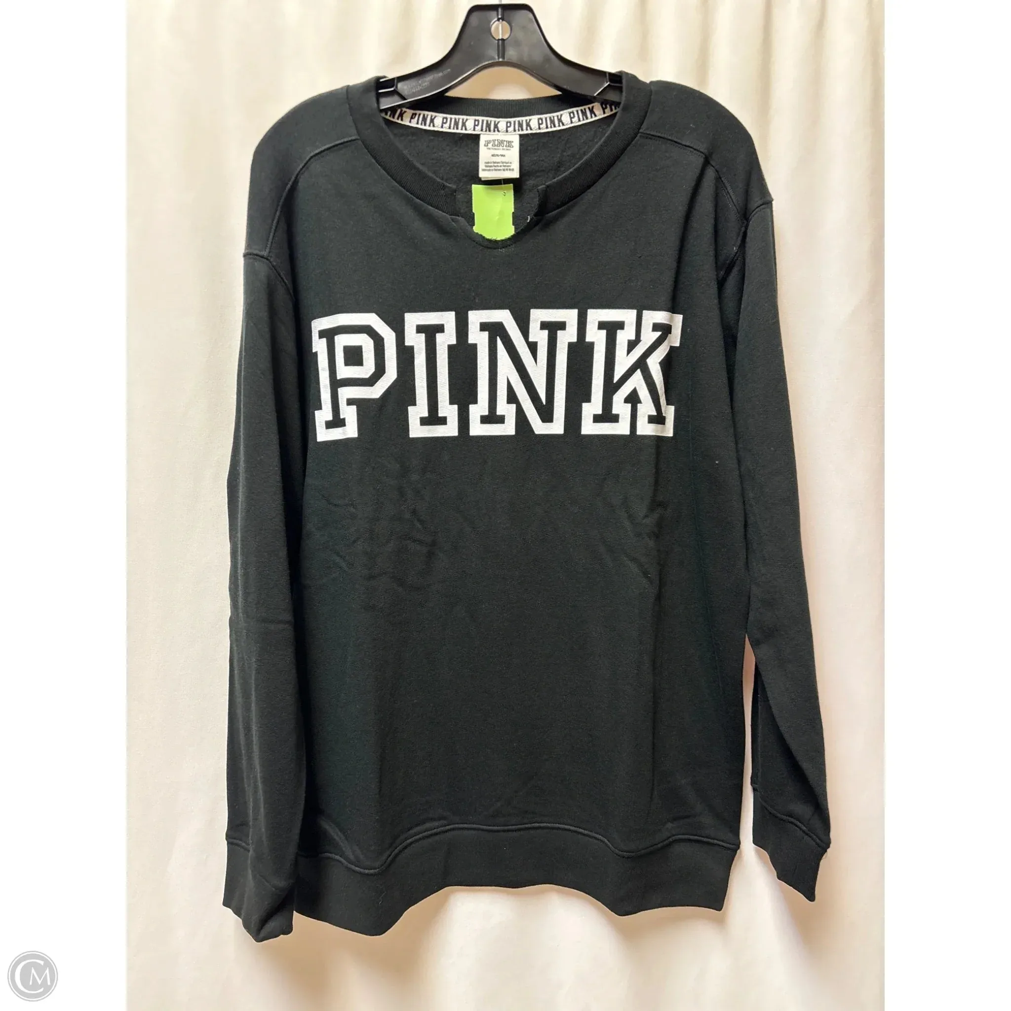 Sweatshirt Crewneck By Pink In Black, Size: M Machine Fit