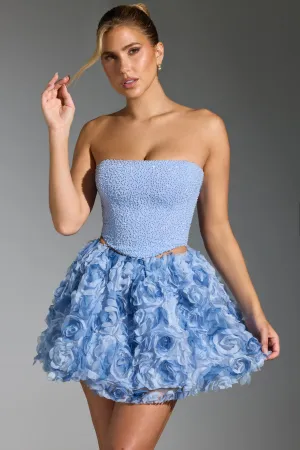 TearResistantMaterial Embellished Corset Top in Blue