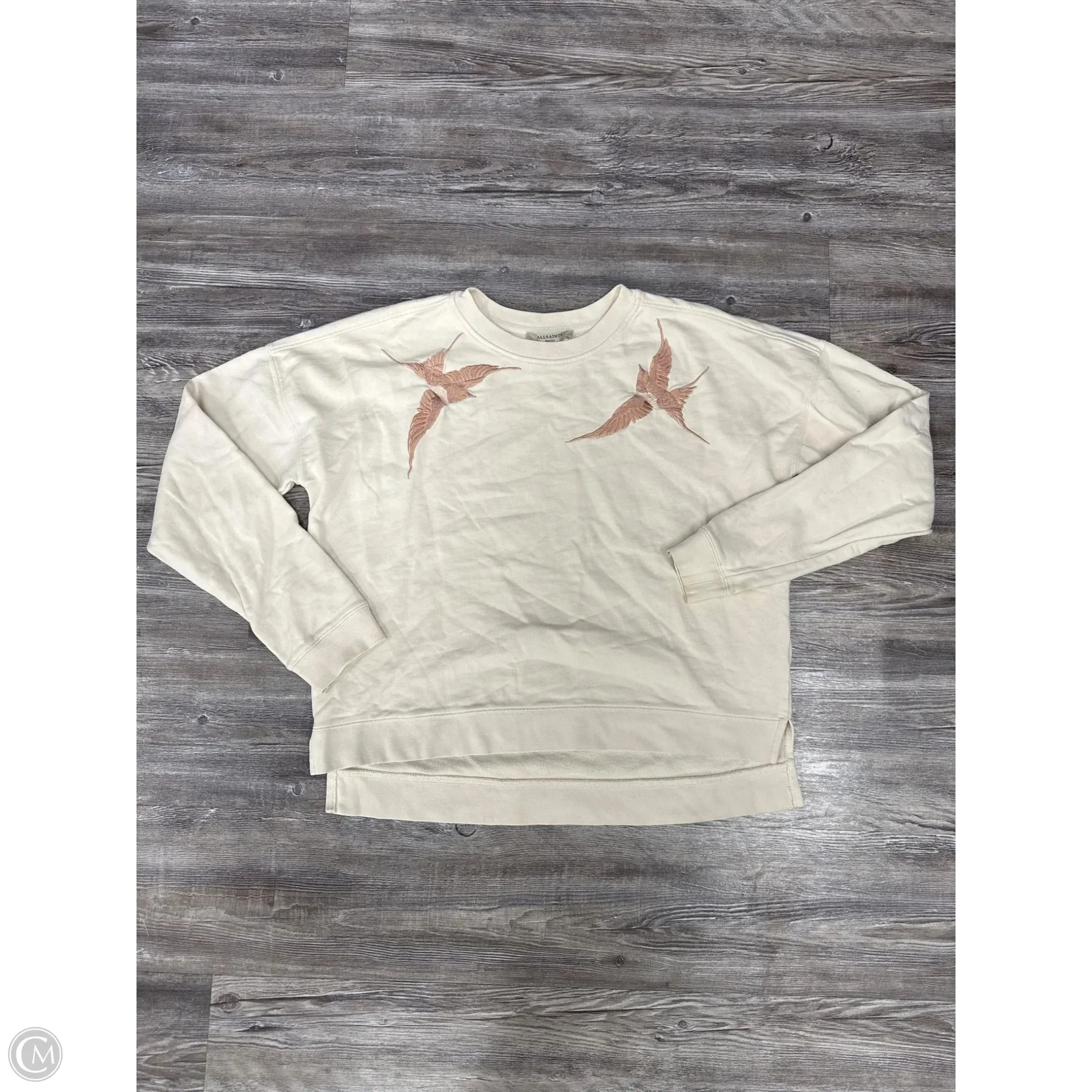 Comfy Wear Sweatshirt Designer By All Saints In Cream, Size: S