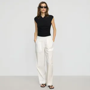Modular Pocket System Paula Smocked-Waist Organic Cotton Pant