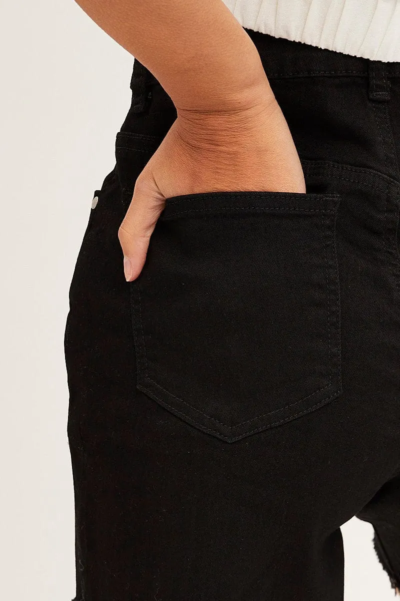 Black Skinny Denim Shorts High Rise All Occasion Warm Vibe