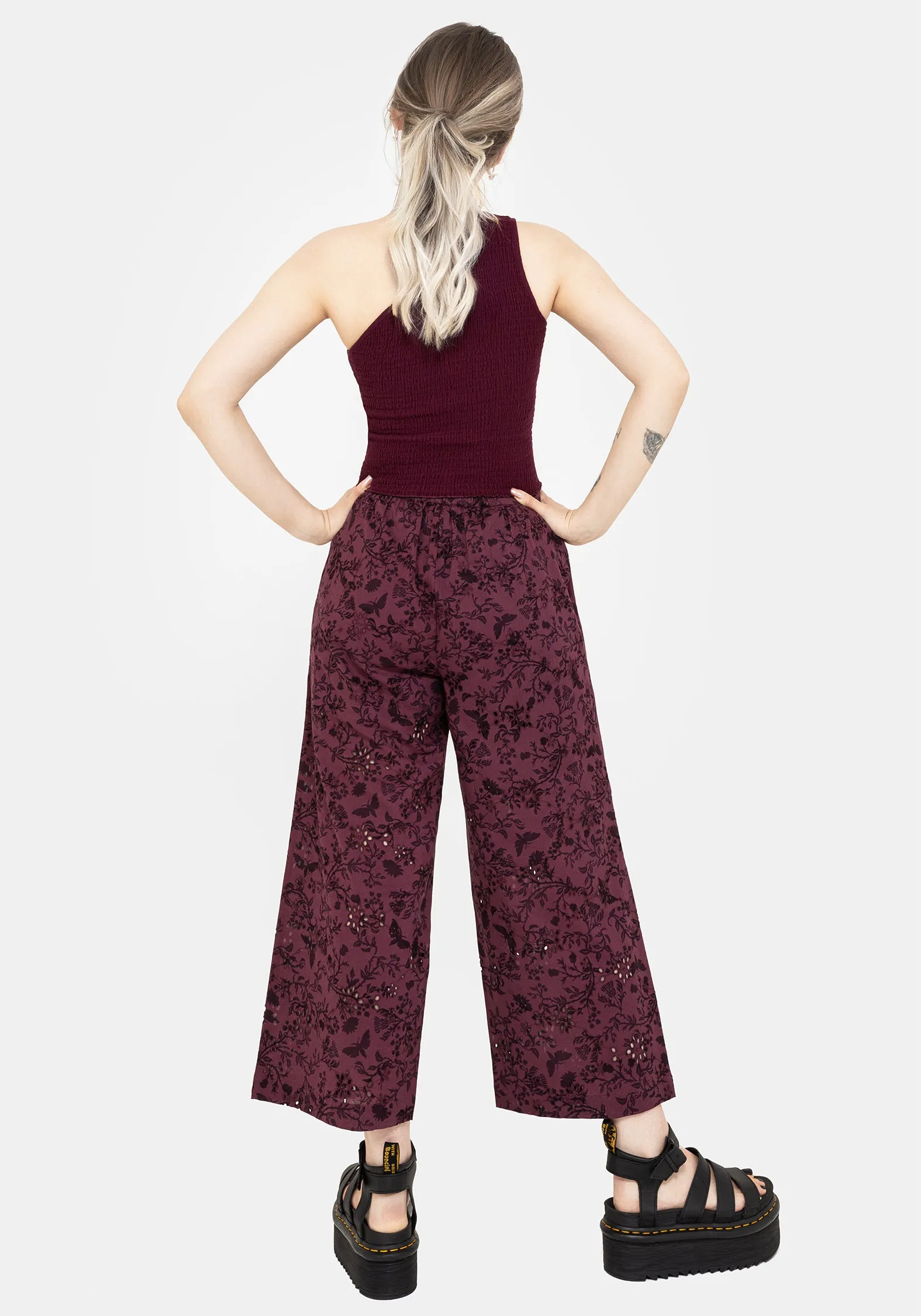 Morgana Cotton Broderie Tie Waist Culottes Simple Comfort Wear