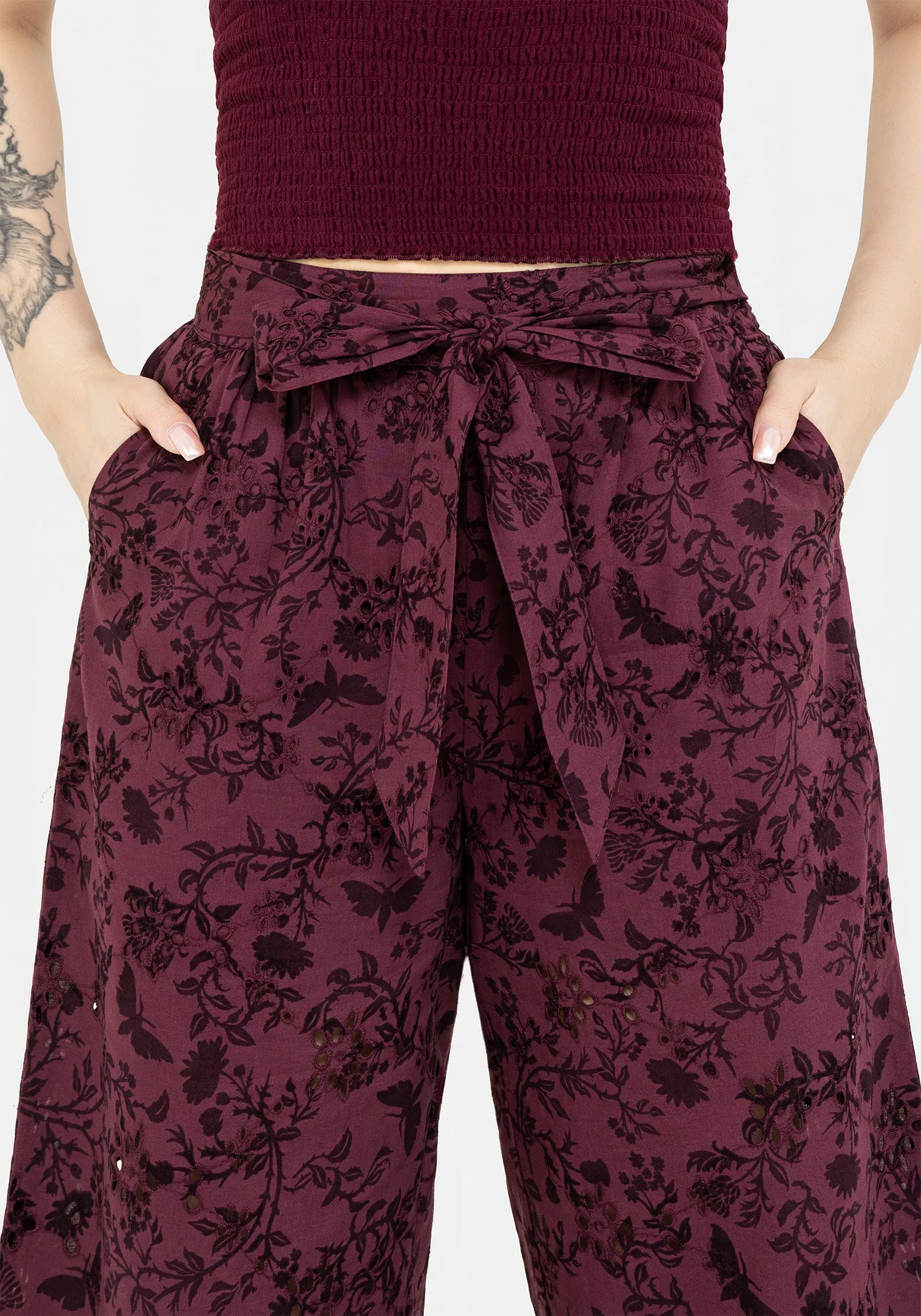 Morgana Cotton Broderie Tie Waist Culottes Chic Appeal Urban Cool