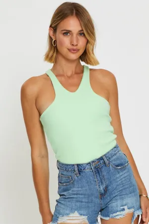 QuickDryDesign Cold Weather Wear Green Singlet Top