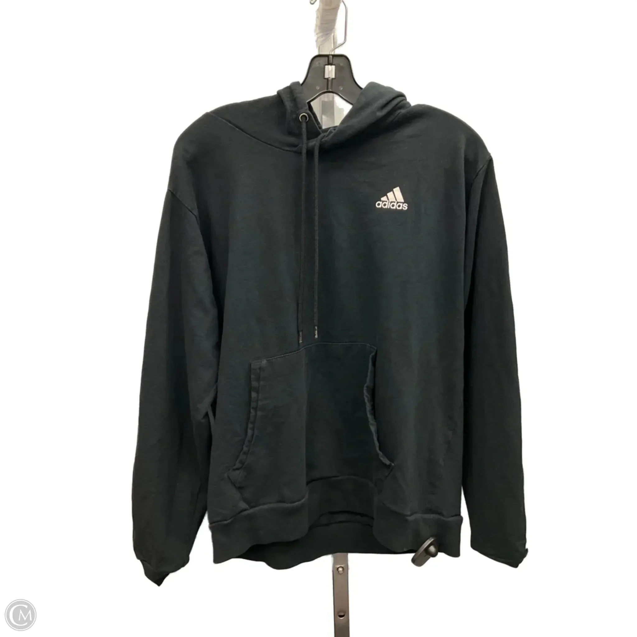 Sweatshirt Hoodie By Adidas In Black, Size: S Open Heart Elastic cuffs