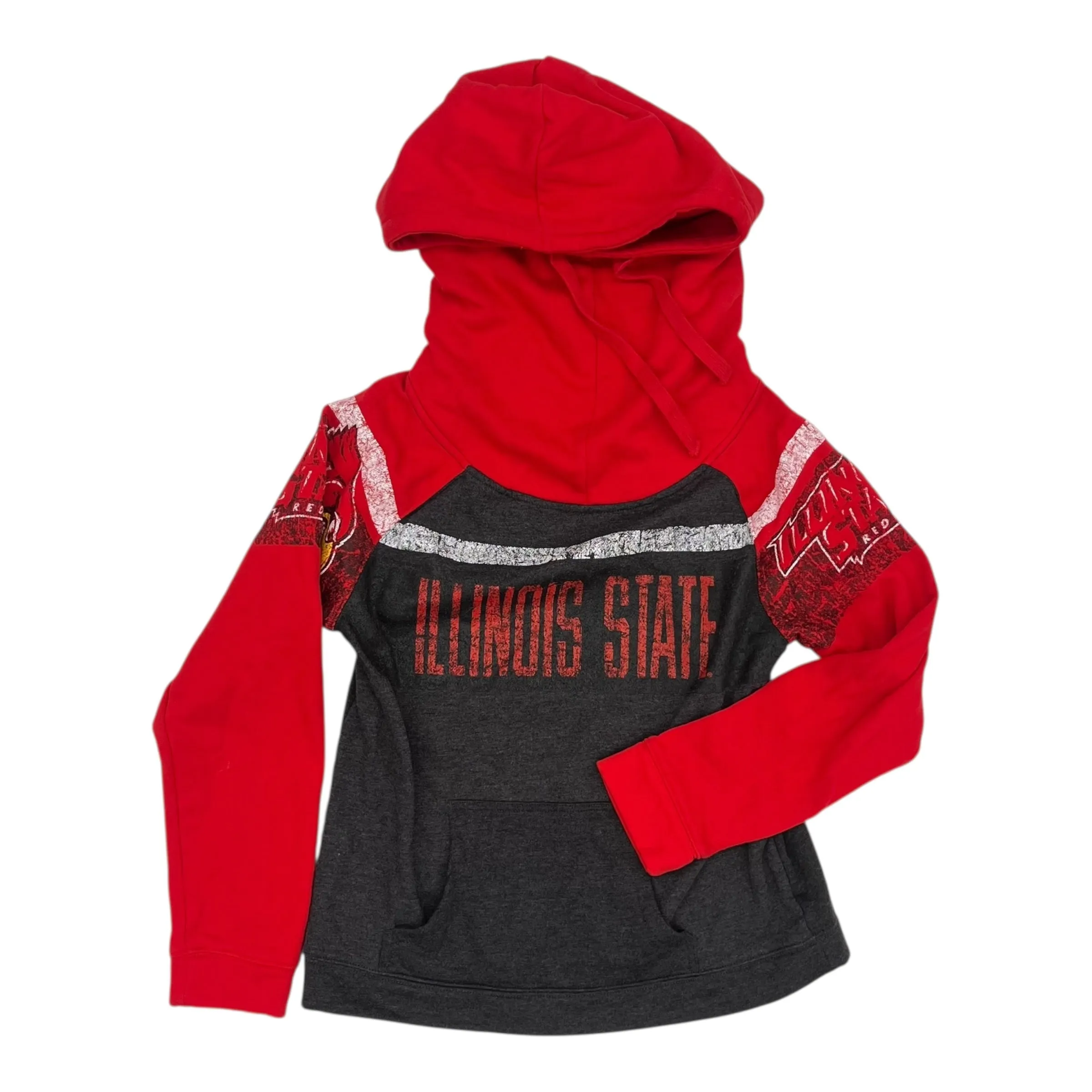 Tropical Glow Evening Chic Sweatshirt Hoodie By Clothes Mentor In Grey & Red, Size:M
