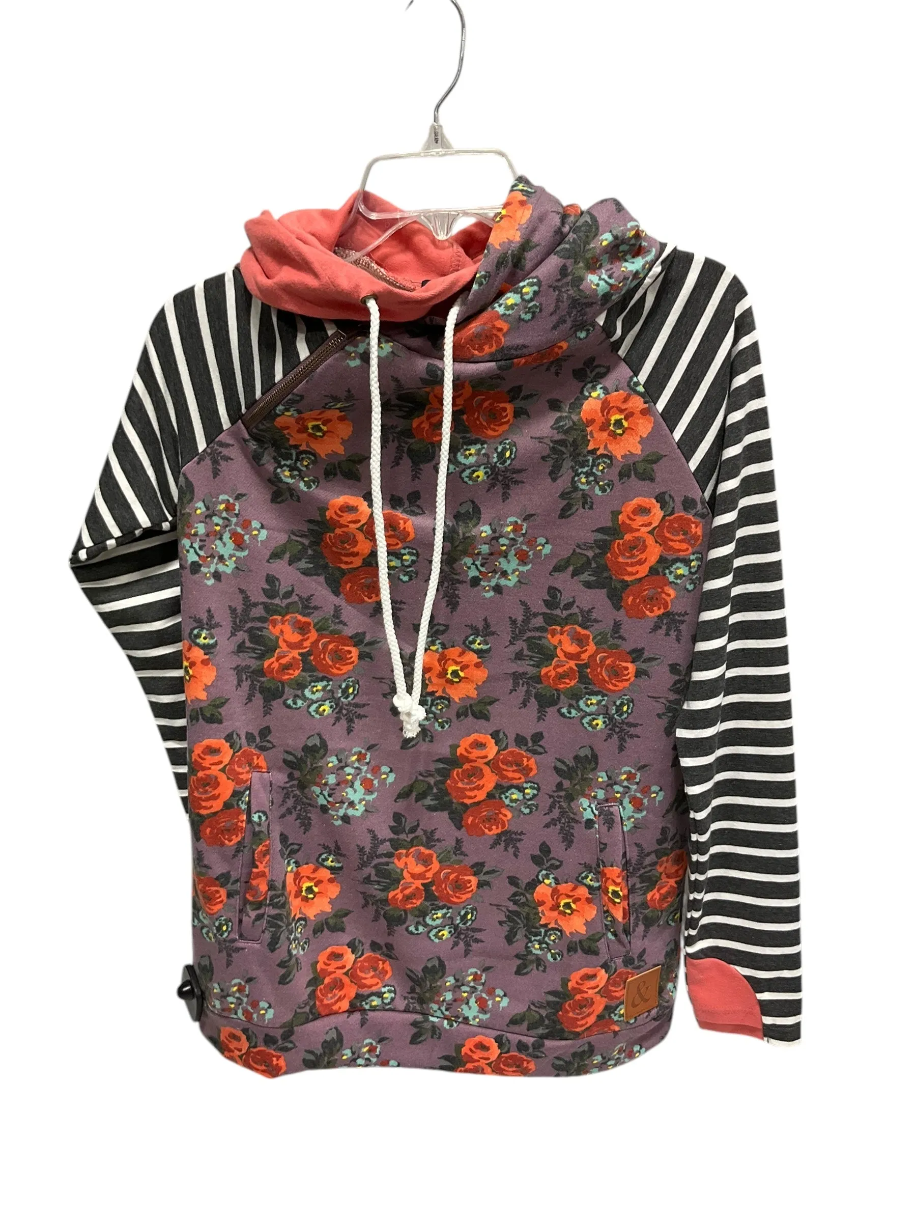 Athletic Sweatshirt Hoodie By Clothes Mentor In Floral Print, Size: M french chic