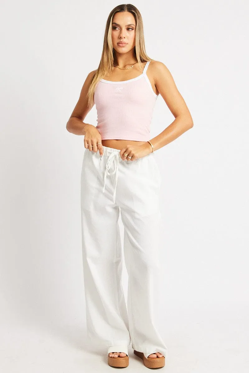 Pink Graphic Singlet Top NonRestrictive Cut