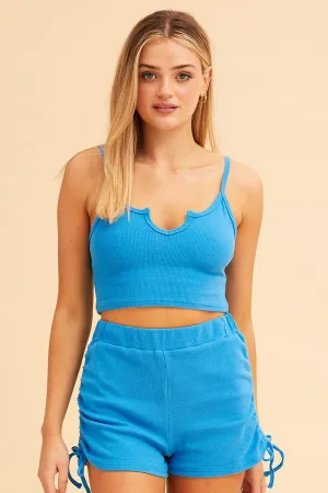 Mind Glow Blue Sutton Basic Rib Notch Singlet