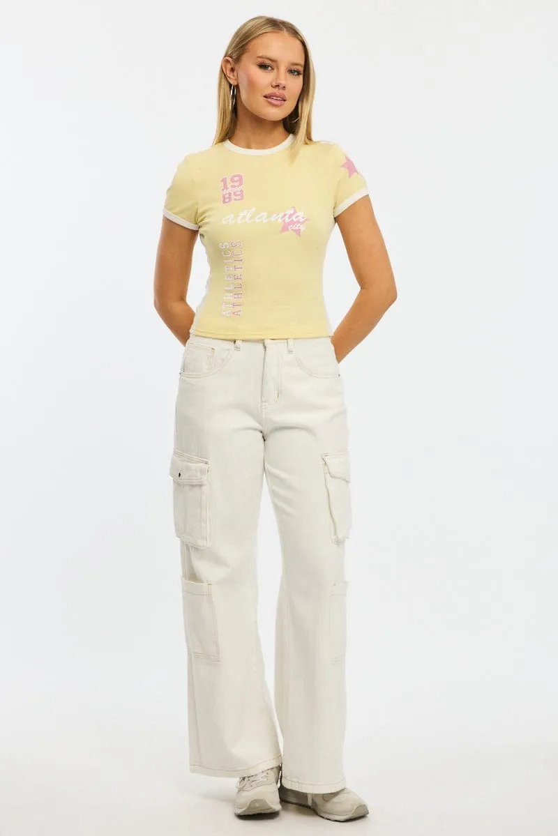 Travel Vibe Yellow Graphic Tee Short Sleeve