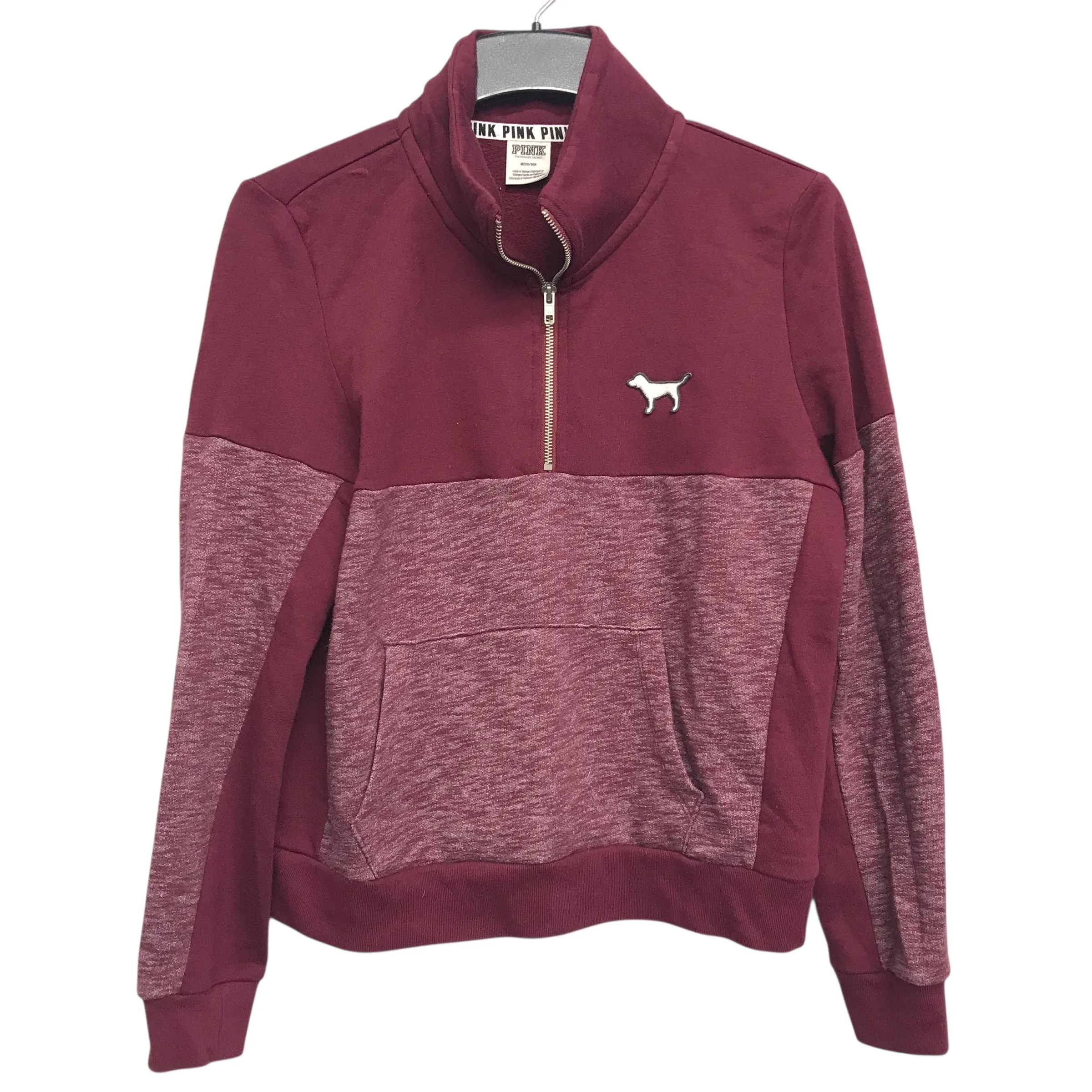 Athletic Sweatshirt Collar By Pink In Maroon, Size:M Tech Edge