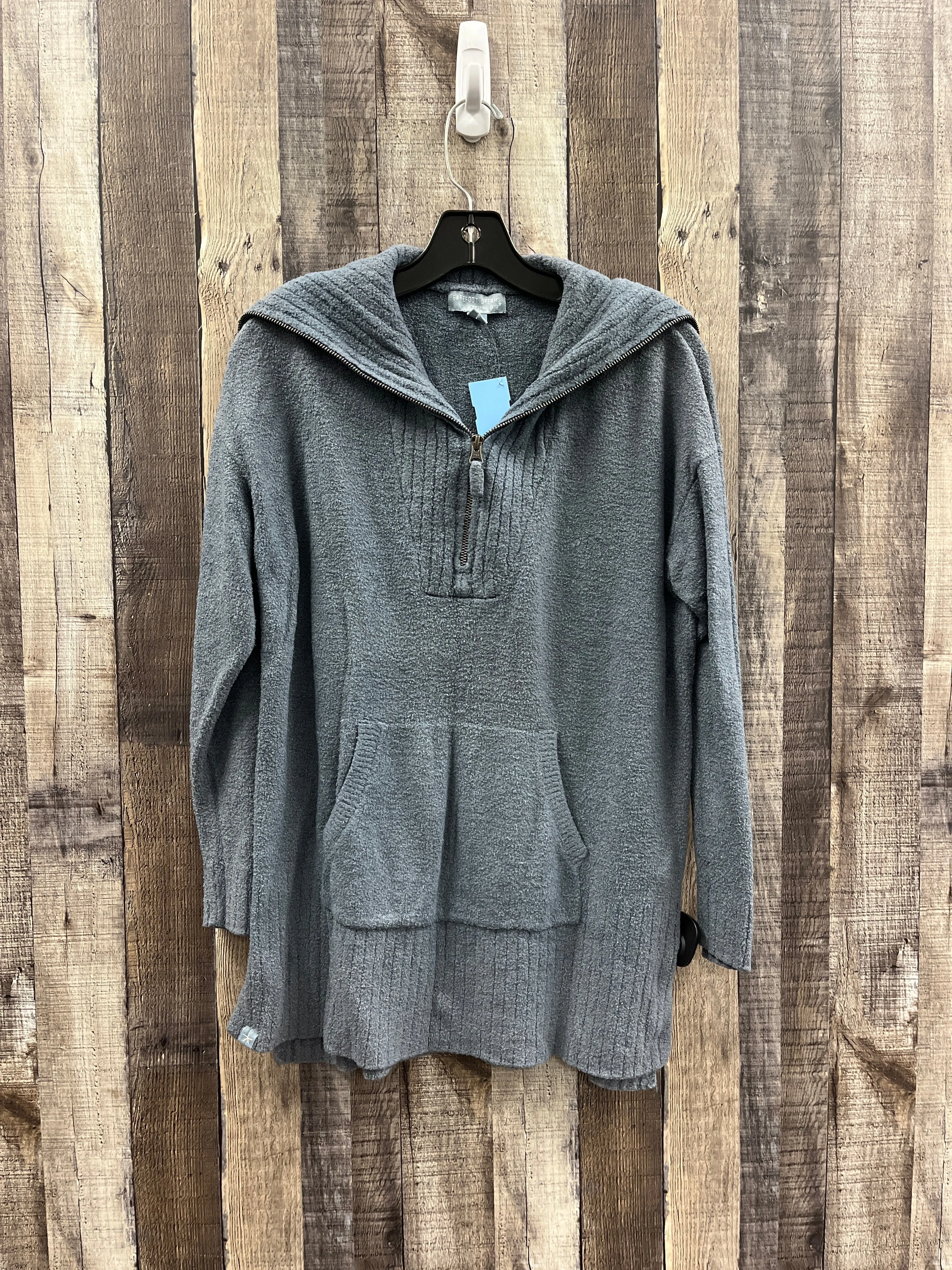Reinforced Hem NonSlipGrip Sweatshirt Collar By Barefoot Dreams In Blue, Size: M
