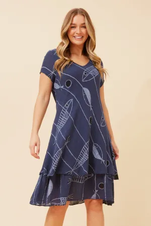 Comfortable Tunic ELECTRA SEALIFE PRINT DRESS