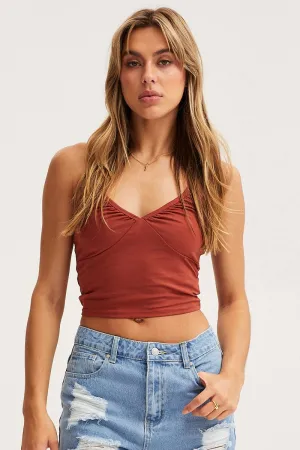 Beige Singlet Crop Top Light Core Brave Fit