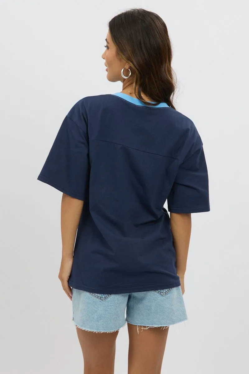 Active Layer Blue Graphic Tee Short Sleeve