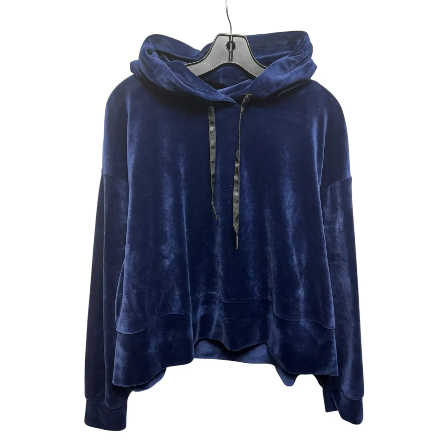 Velour Sweatshirt Hoodie By Philosophy In Blue, Size: L AntiPillingCloth