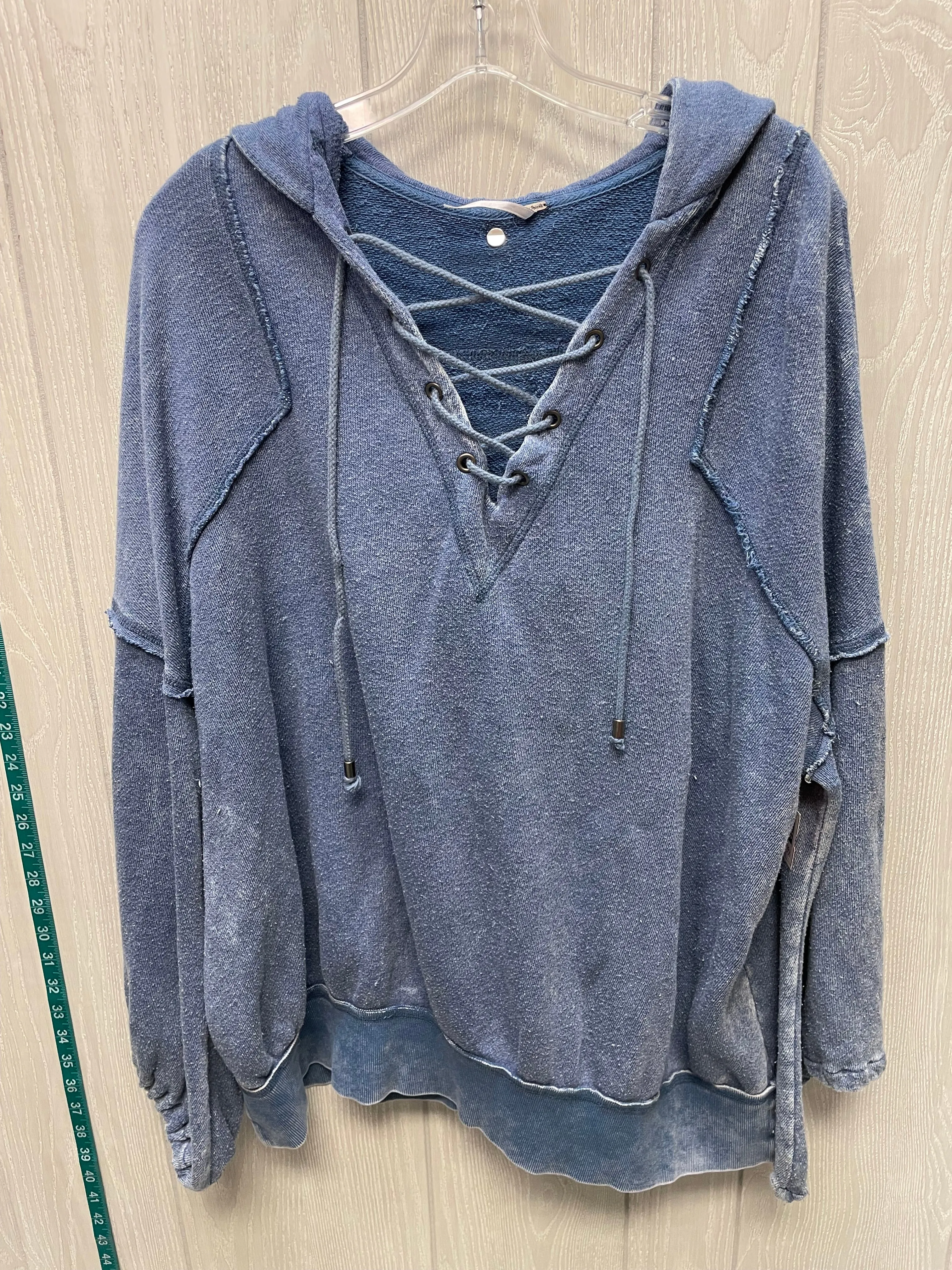 Practical Shorts Sweatshirt Hoodie By Free People In Blue, Size: L