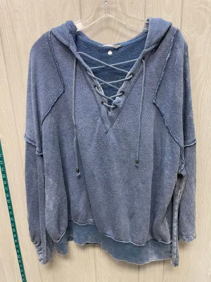 Practical Shorts Sweatshirt Hoodie By Free People In Blue, Size: L
