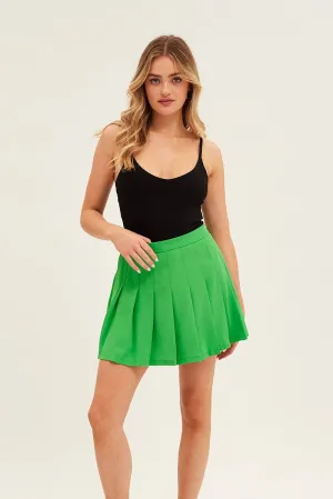 Green High Waist Pleated Tennis Skirt Reimagined Classic Relaxed Vibes