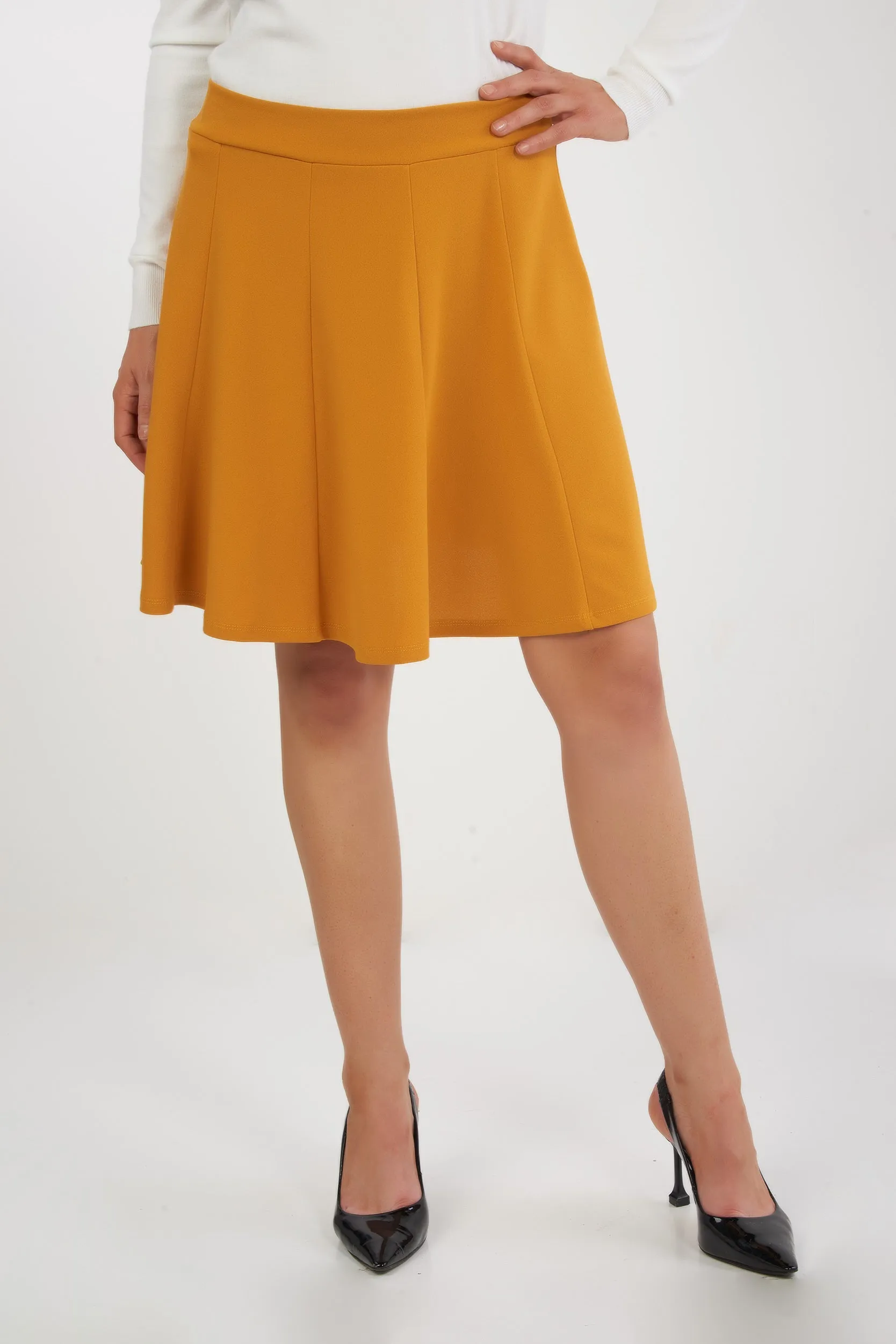 Jupe courte pliss??e - DEJA-SC - (R-A17) Corduroy texture Satin feel