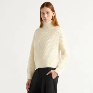 Versatile Styling Hadeel Organic Cotton-Wool Mock-Neck Sweater