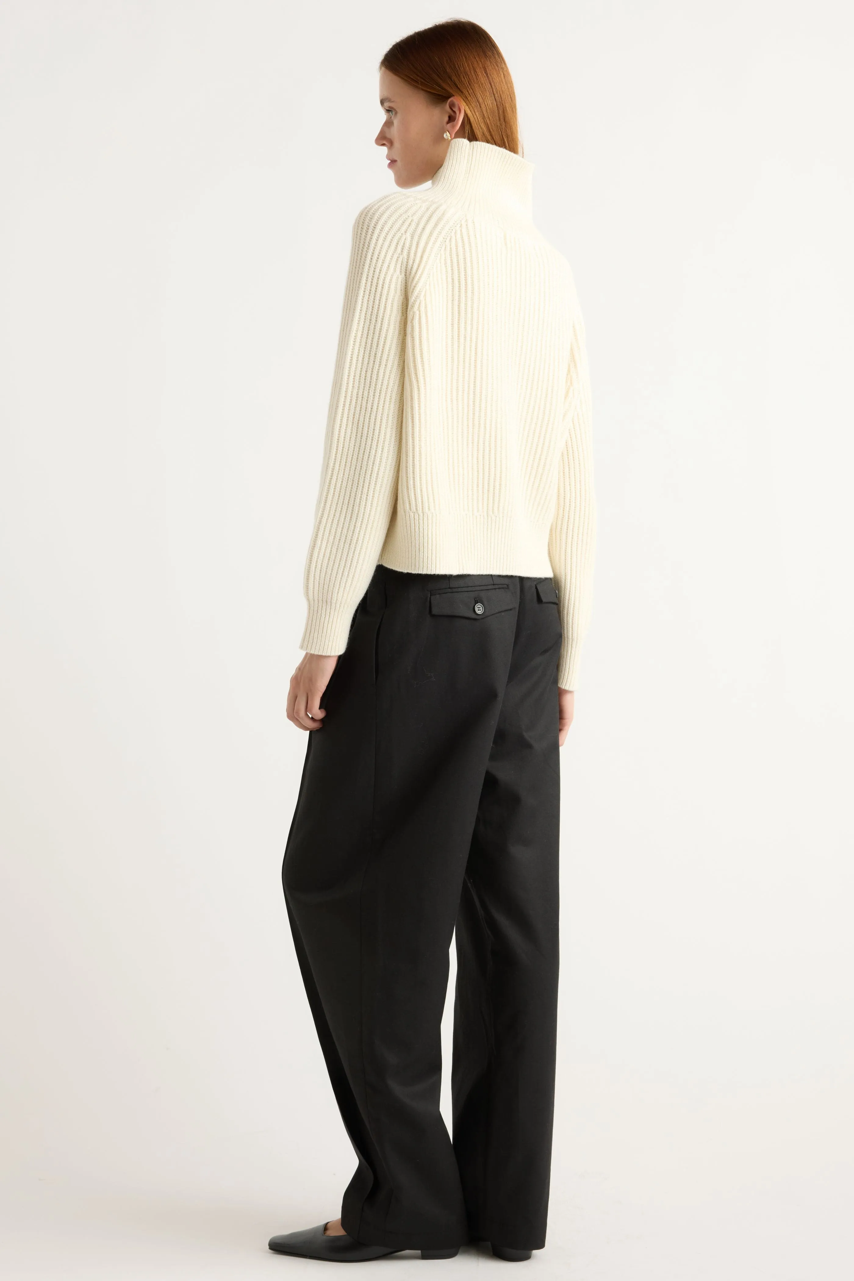 Hadeel Organic Cotton-Wool Mock-Neck Sweater Cold Weather Must-Have