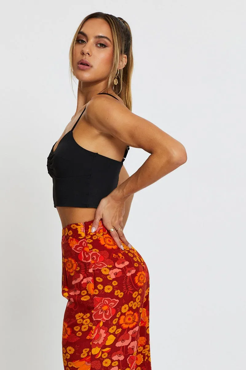 Black Crop Top Stylish Fashion Reuse Mode