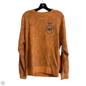 Comfortable Hoodie Athletic Sweatshirt Crewneck By Nike Apparel In Coral, Size: S
