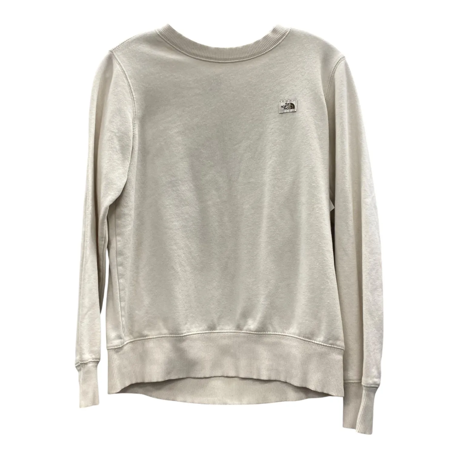 Wardrobe Essential Shape Hug Athletic Sweatshirt Crewneck By The North Face In Cream, Size:Xs