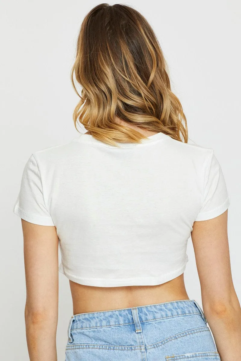 Baby Soft White Crop Top Short Sleeve