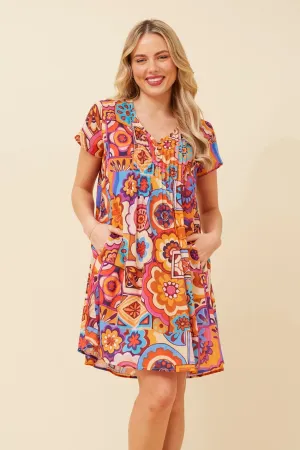 SHALIMAR PLEAT DETAIL DRESS Comfortable Wear Vintage Style