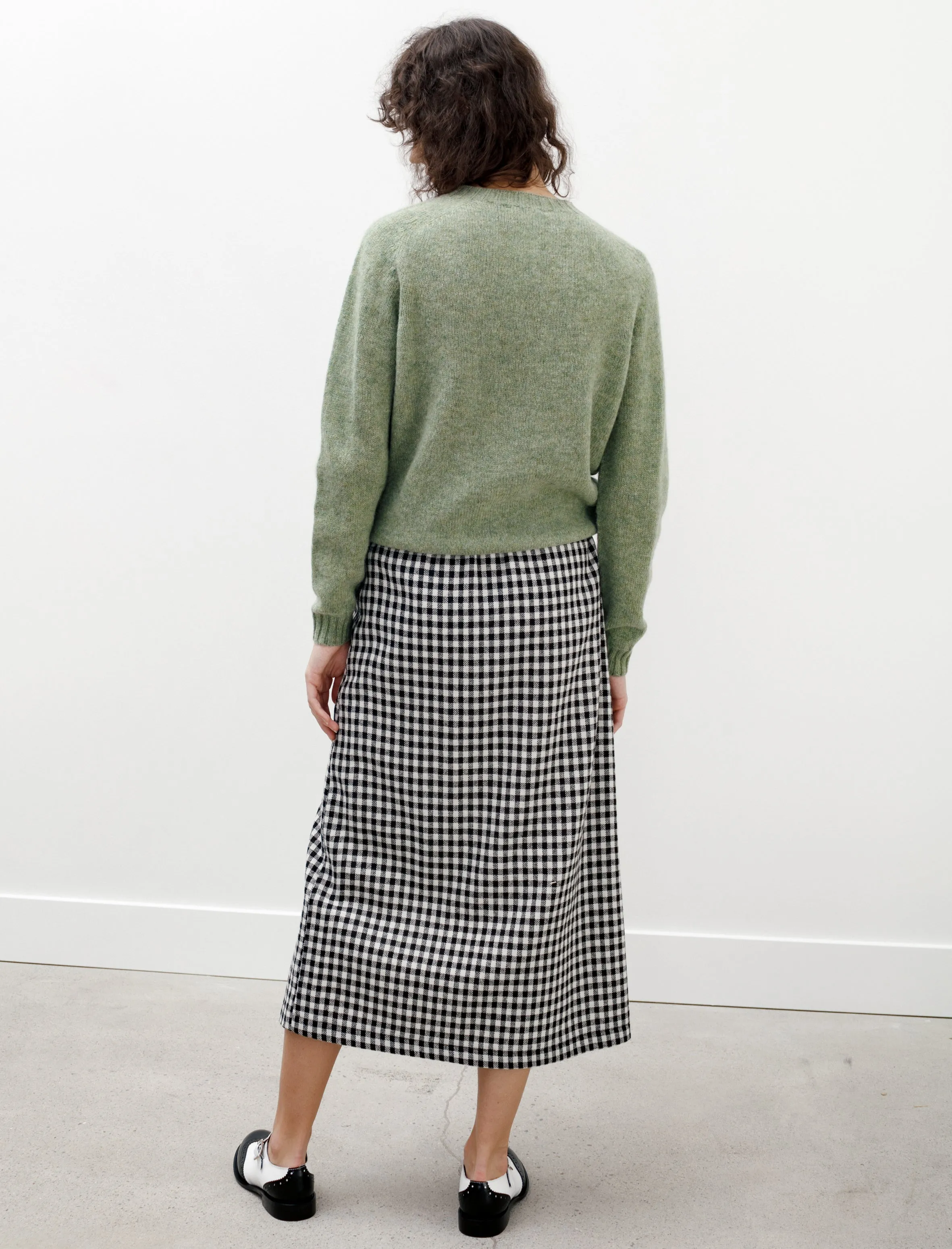 Tiered Layers Bows Checked Wrap Skirt Black and White