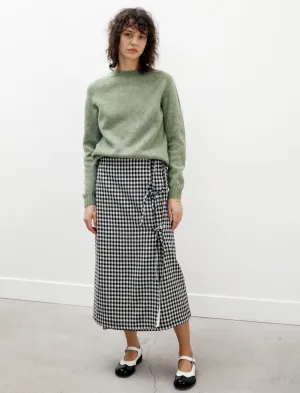 urban scene Day To Night Bows Checked Wrap Skirt Black and White