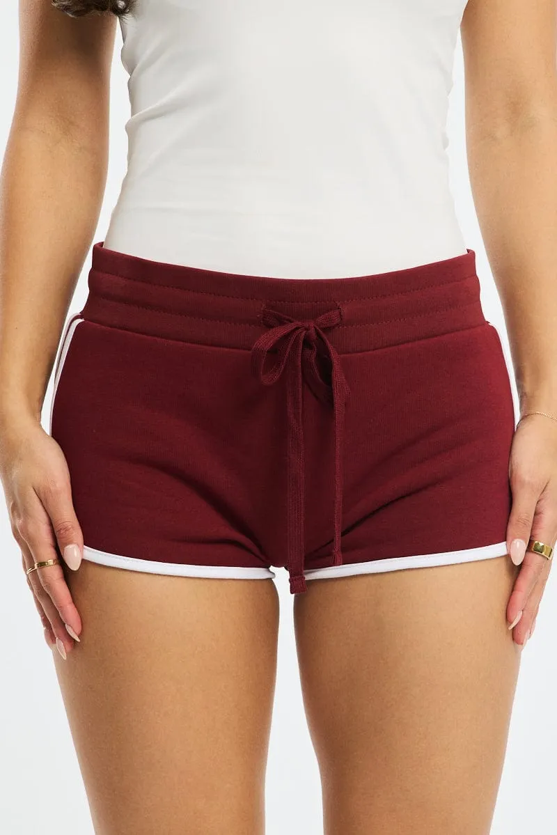 Red Track Short Low Rise All Day Heat Ready