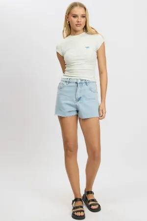 Grey Graphic Tee Short Sleeve Casual All-Day Elegant Detail