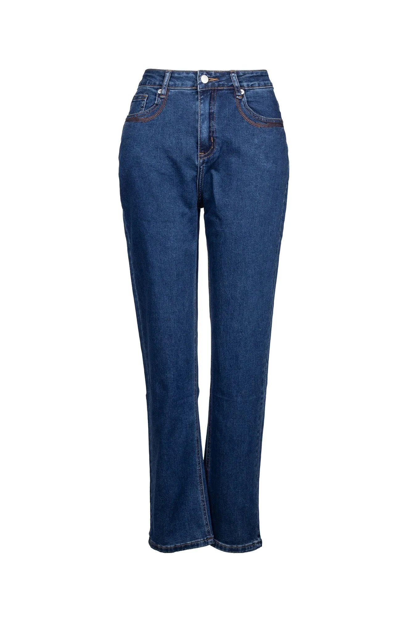 Seamless Waistband Finish Short Jeans | DARK INDIGO | 0023B1