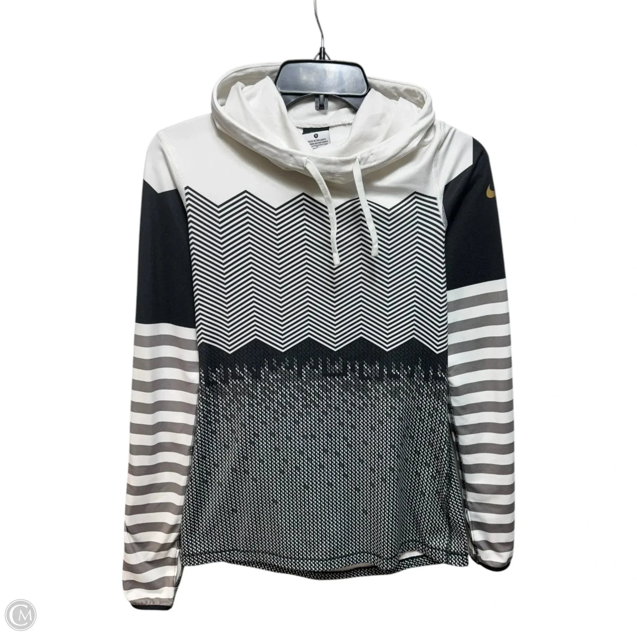 Athletic Sweatshirt Hoodie By Nike Apparel In Striped Pattern, Size: S QuickDryTechnology Snow Core