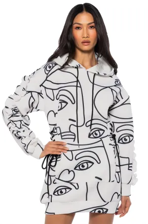 BROOKLYN ABSTRACT SCUBA SWEATSHIRT DRESS Fashion Wear