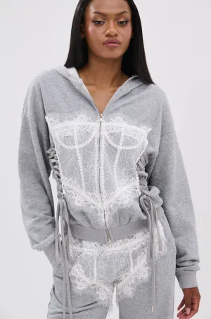 MAYBE NEXT TIME OVERSIZED SWEATSHIRT WITH LACE DETAILS right for hot weather