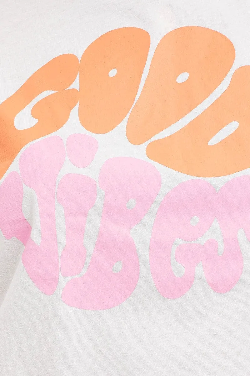 White Graphic T-Shirt Short Sleeve right size Non Irritating Tags