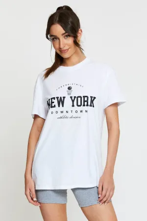 White Graphic T Shirt Short Sleeve SustainableProduction
