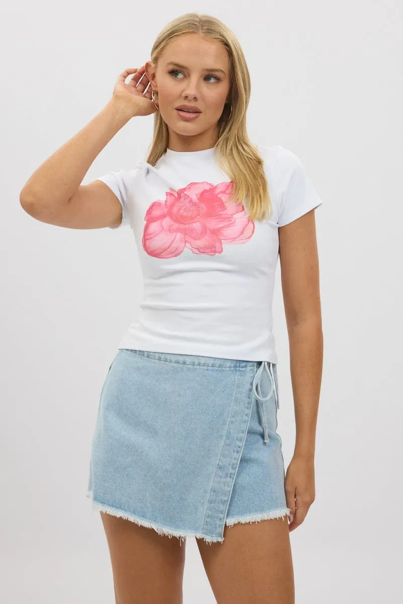 Next Core Layer Play White Graphic Tee Short Sleeve