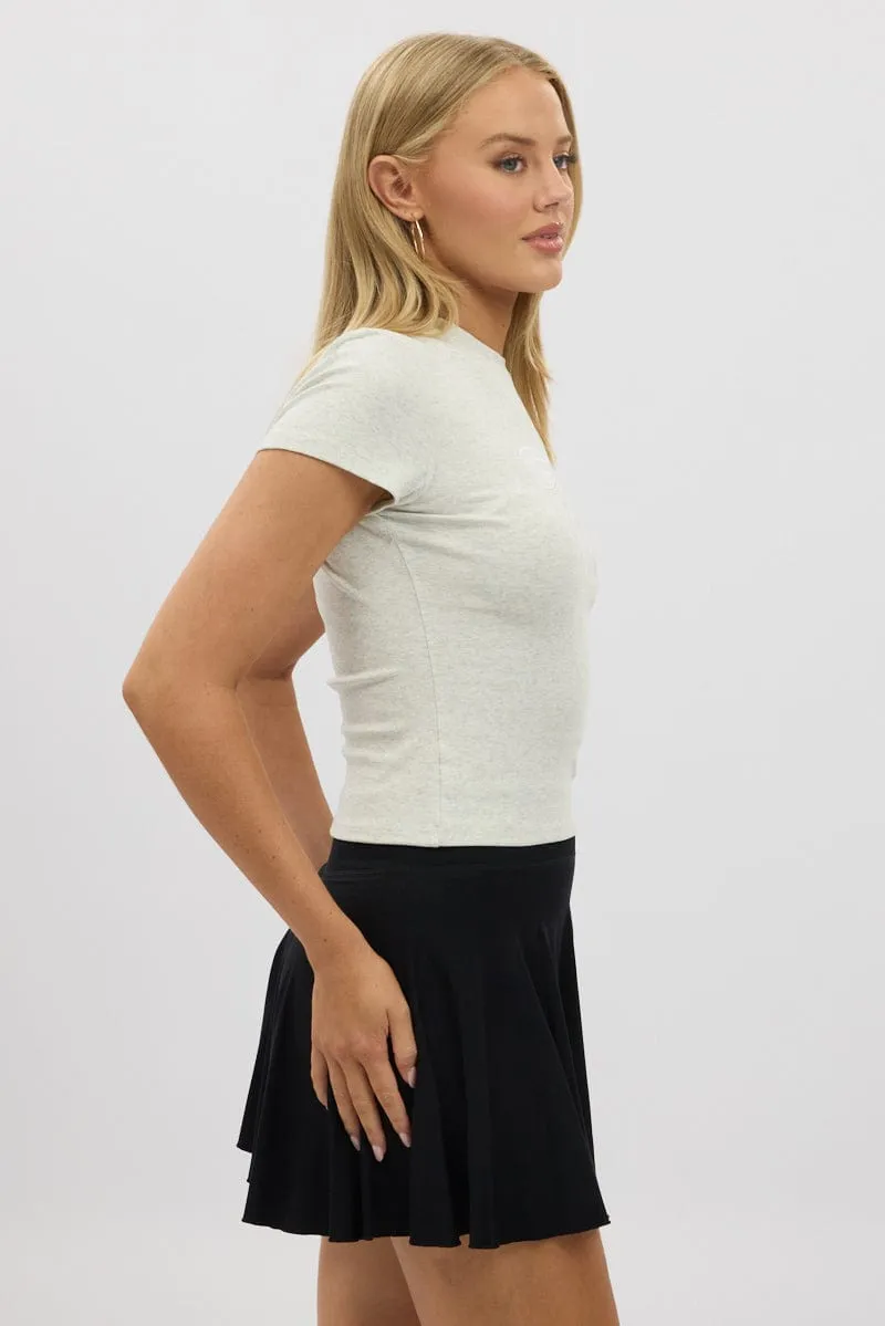Holiday Outfit Eco friendly materials Grey Graphic Tee Short Sleeve