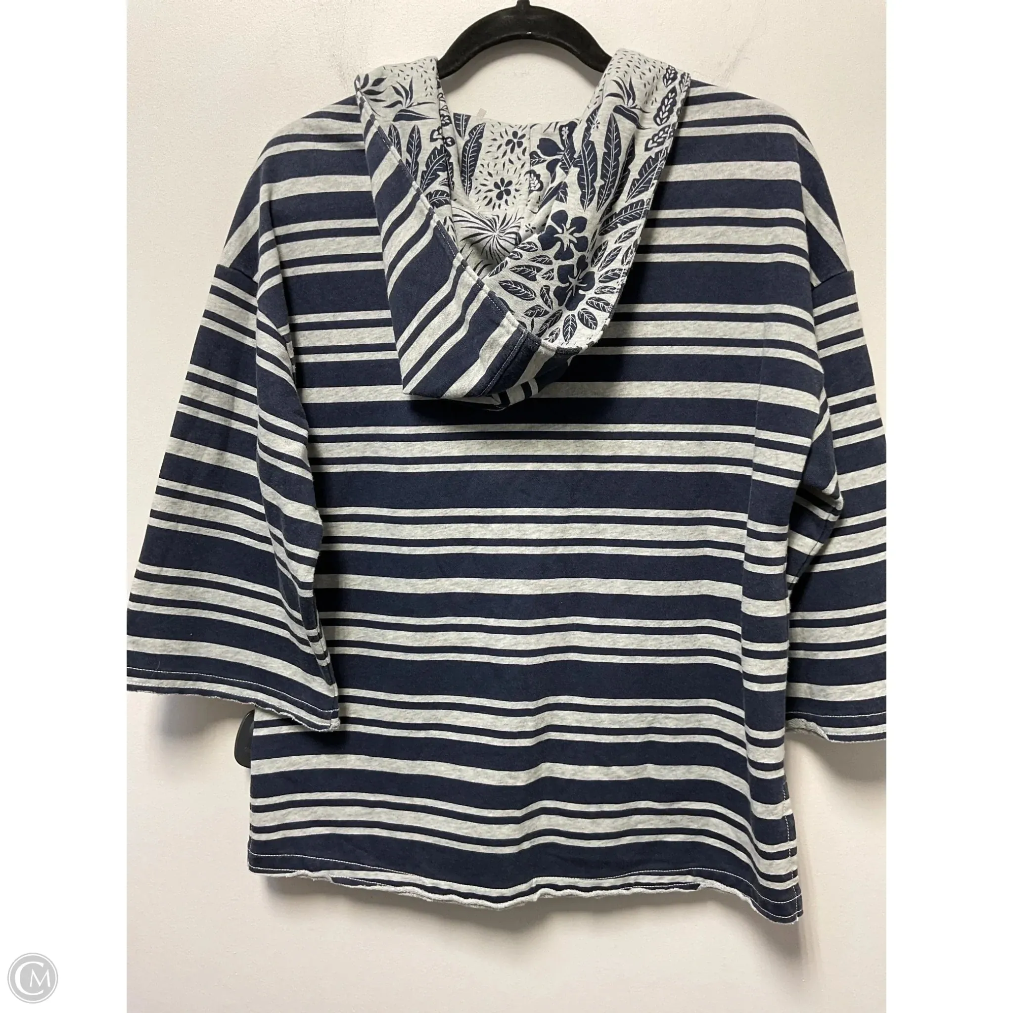 Cool Vest SmoothEdgeTrim Sweatshirt Hoodie By Tommy Bahama In Blue & Grey, Size: S