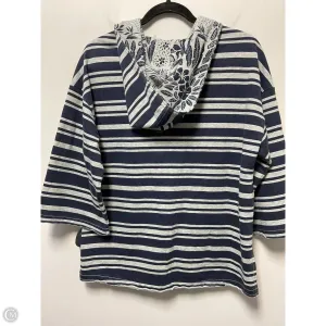 Cool Vest SmoothEdgeTrim Sweatshirt Hoodie By Tommy Bahama In Blue & Grey, Size: S