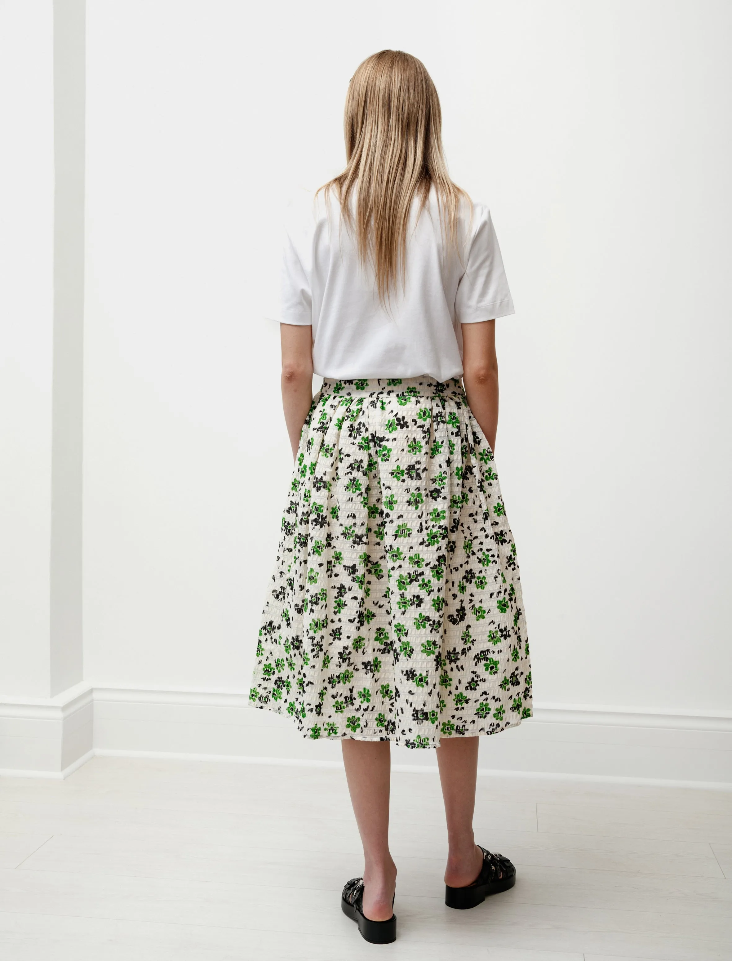 Soft Lining Wade Gathered Skirt Green/Cream