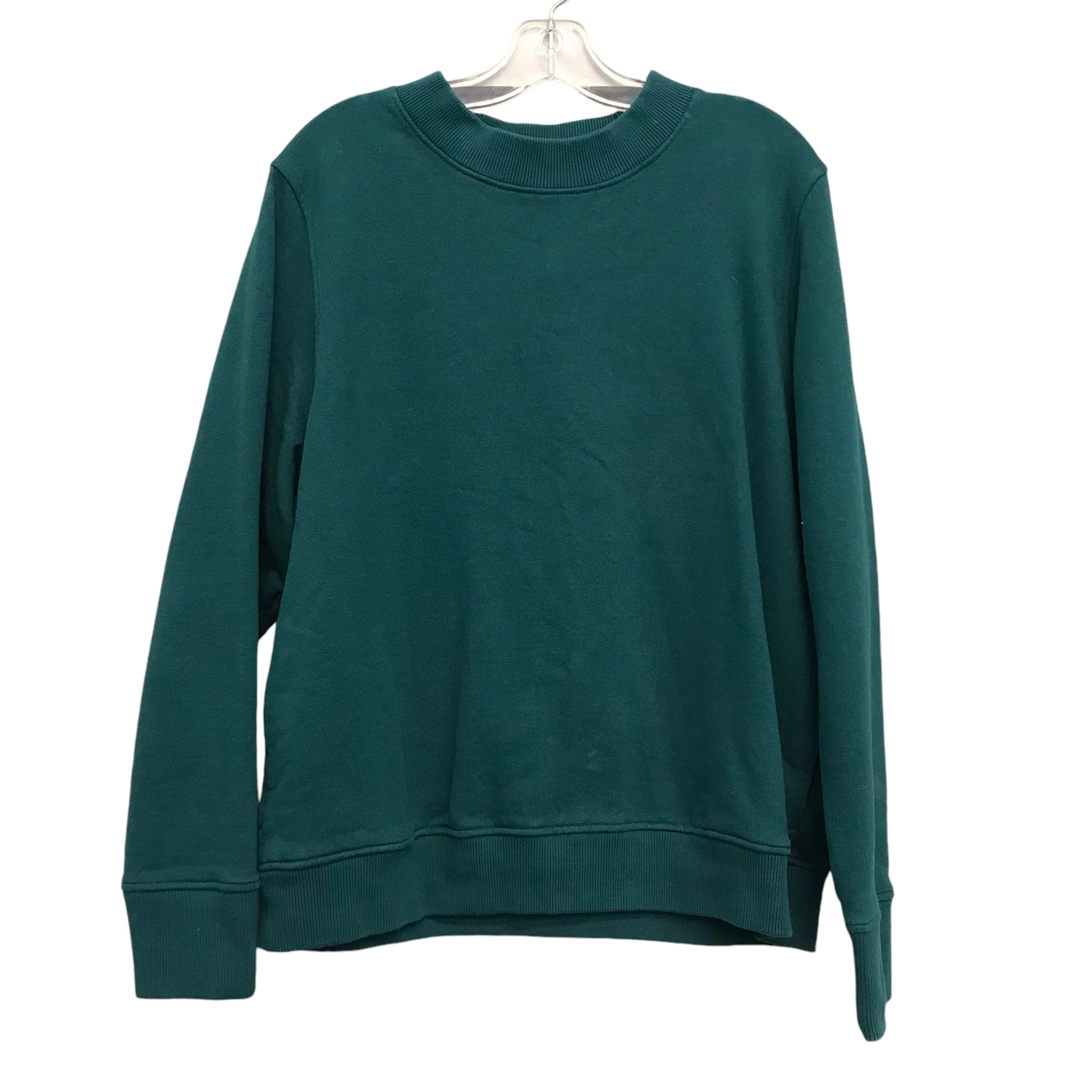 Athletic Sweatshirt Crewneck By Puma In Green, Size:M Easy Fashion DoubleLayeredHem