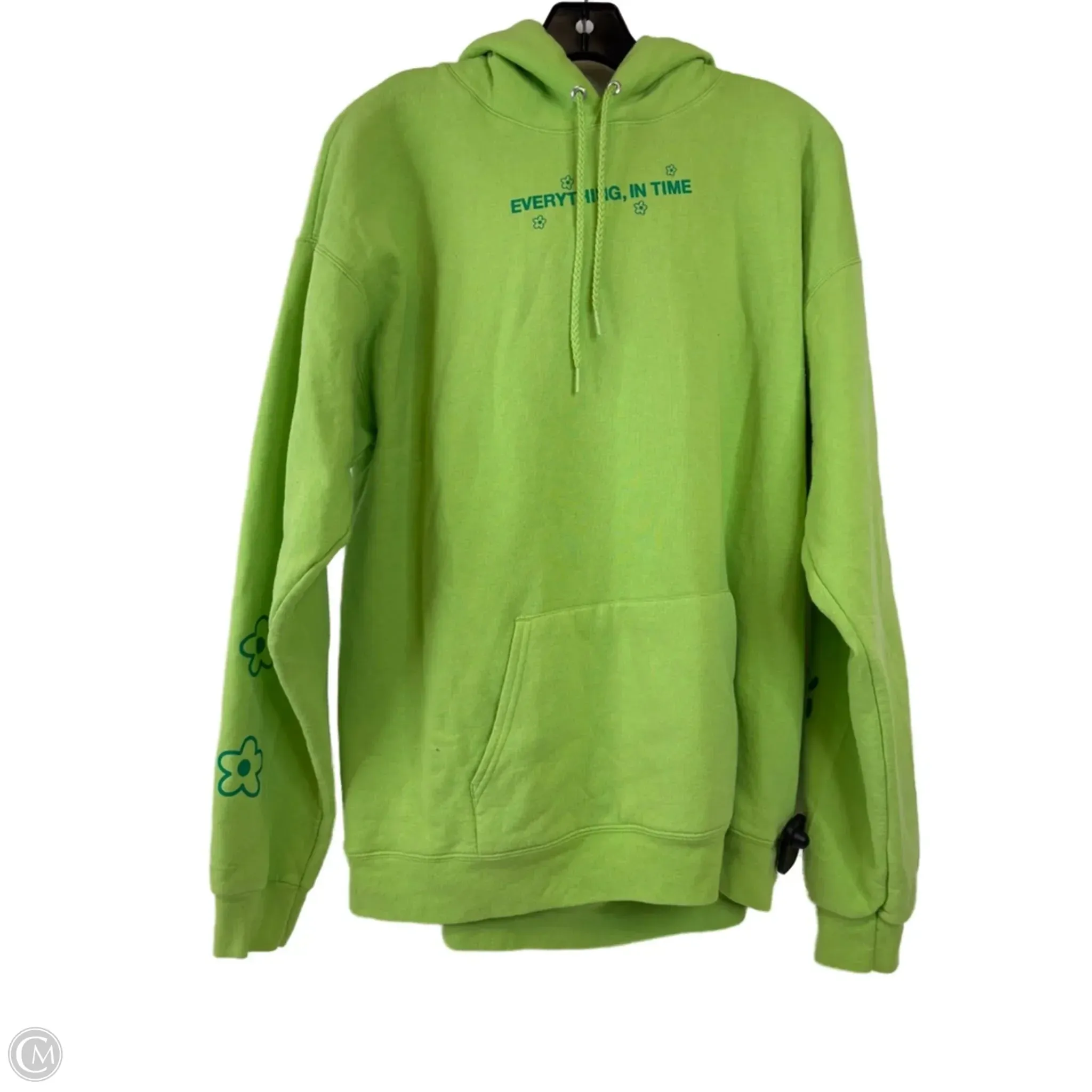 Ergonomic Pattern NonRestrictiveFit Sweatshirt Hoodie By Clothes Mentor In Green, Size: L